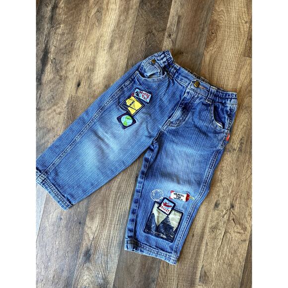 Y2K Disney Little Einsteins Patchwork Denim Jeans 2T - Picture 1 of 11
